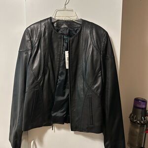 Sleek Black Leather Jacket